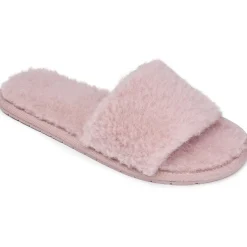 Carmen Faux Fur Open Toe Slide Sandals