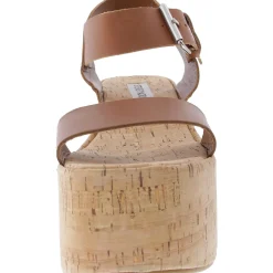 Caspian Cork Leather Platform Sandals