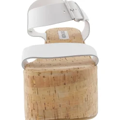 Caspian Cork Leather Platform Sandals