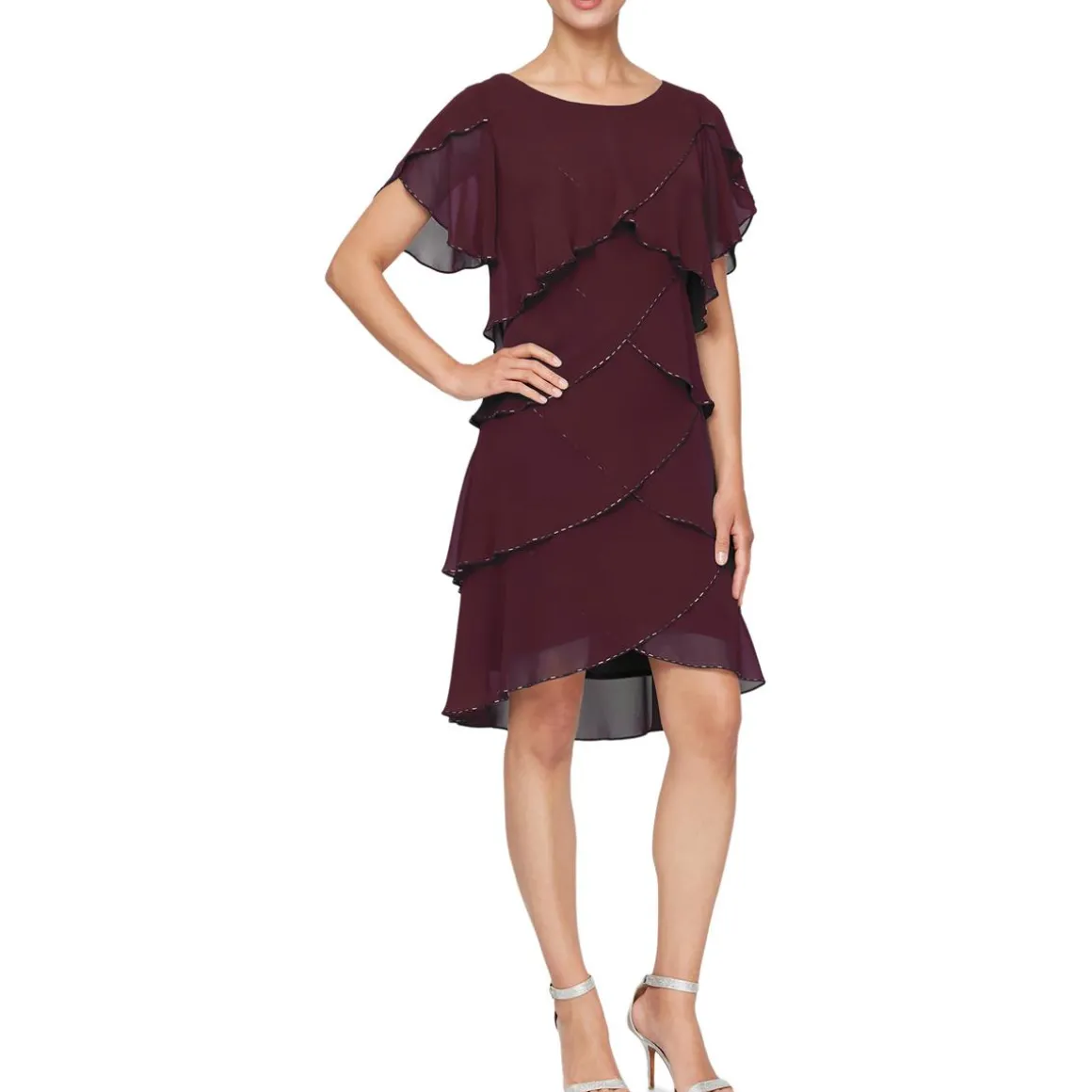 Chiffon Beaded Shift Dress