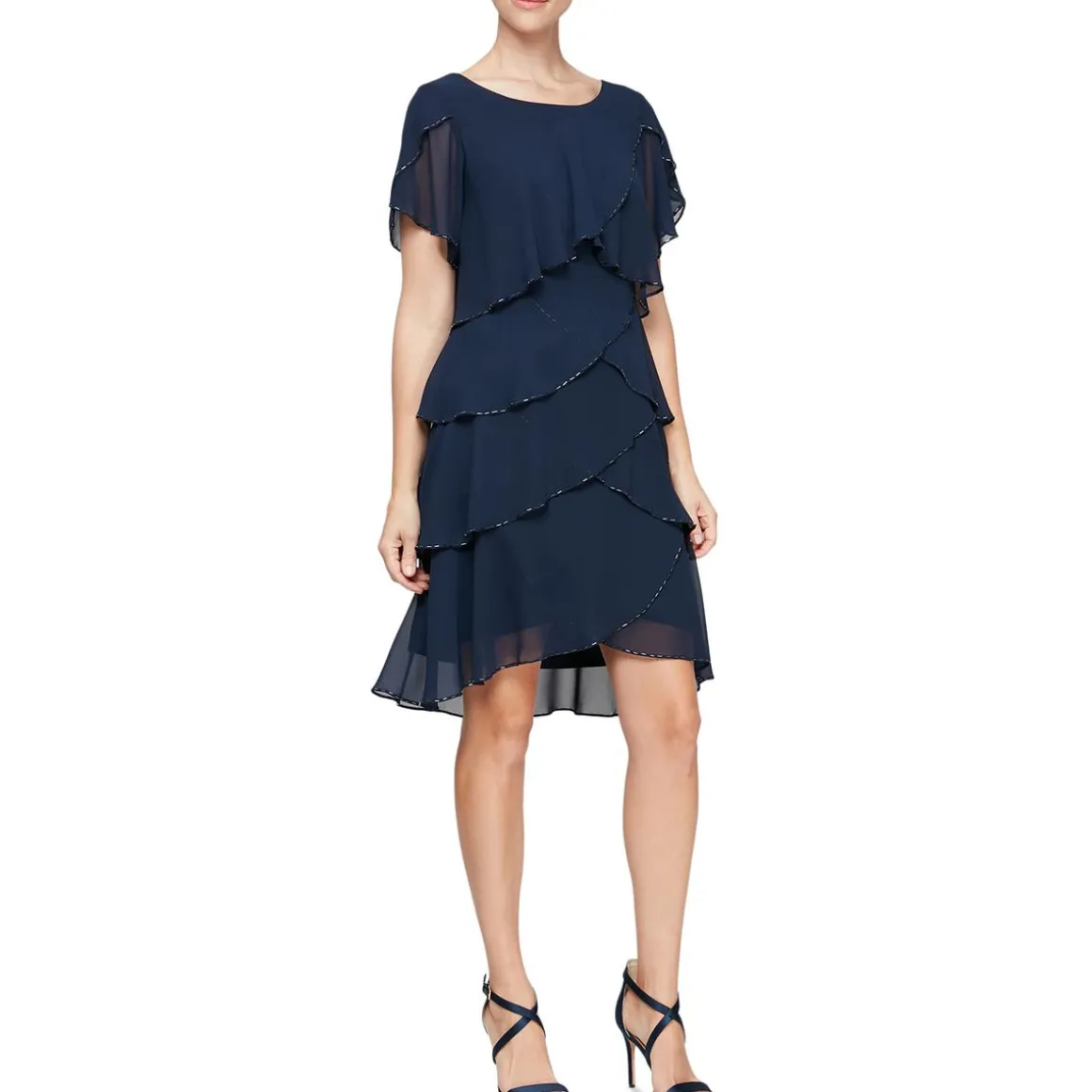 Chiffon Beaded Shift Dress