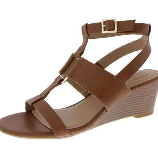 Christa Faux Leather Open Toe Ankle Strap