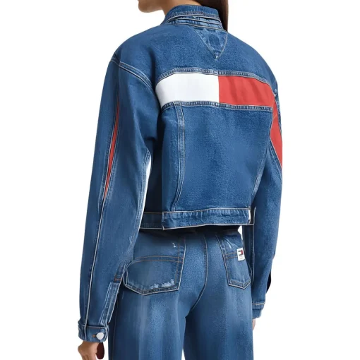 Claire Cropped Denim Jacket Pocket Denim Denim Jacket