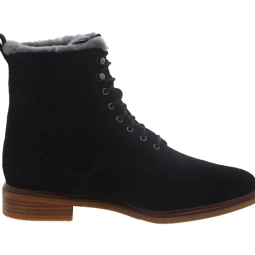 Clarkdale Lace Suede Faux Fur Lined Ankle Boots