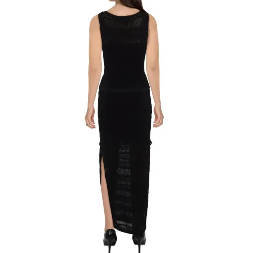 Clea Knit Lace Trim Maxi Dress