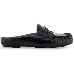 Cody Bow Leather Slide Slippers