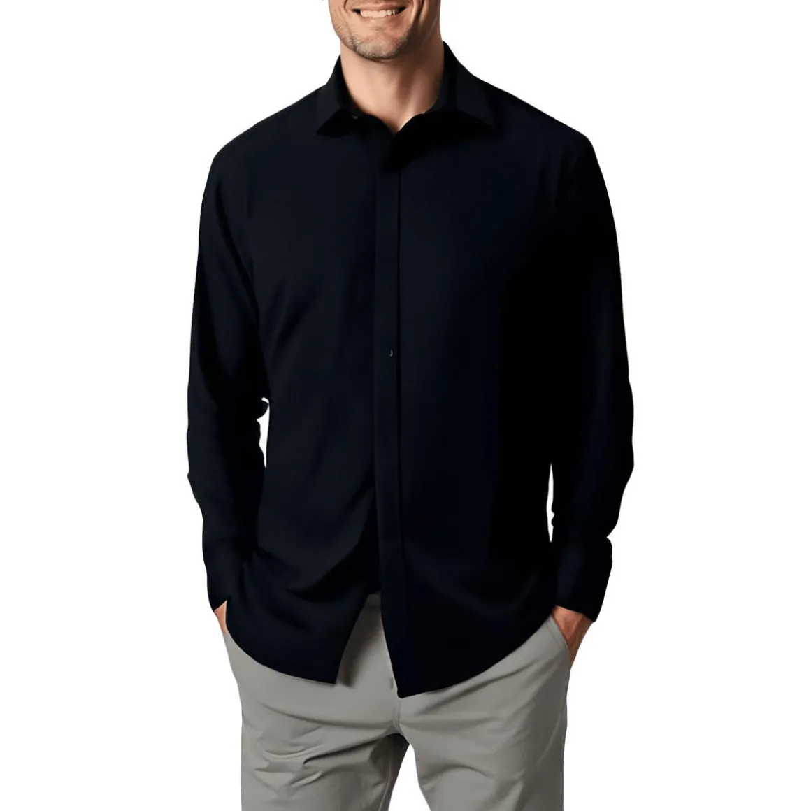 Collar Cotton Button-Down Shirt
