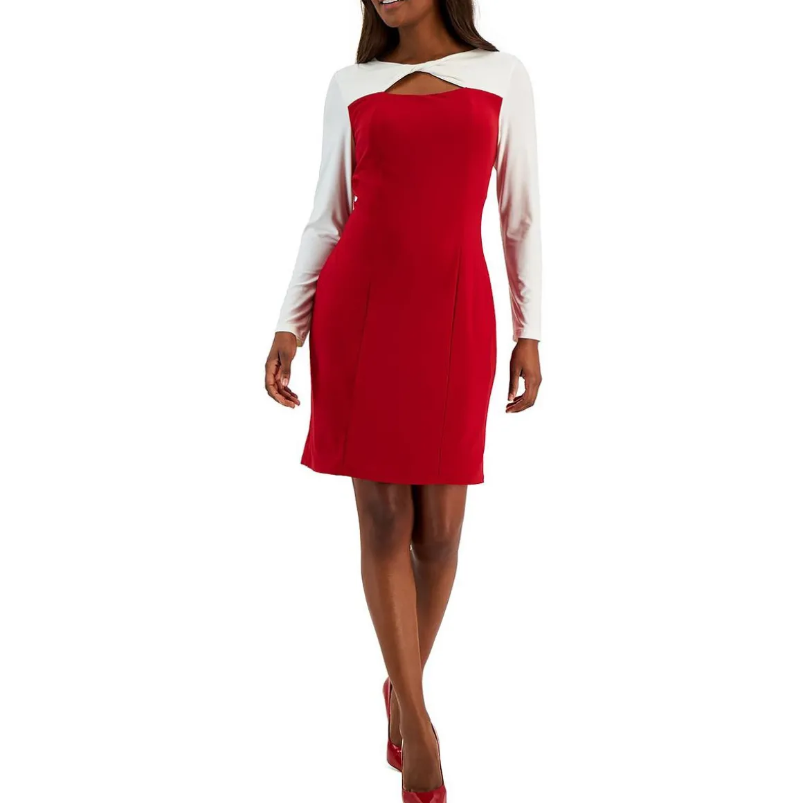 Colorblock Knee-Length Sheath Dress