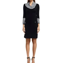 Contrast Trim Sweaterdress