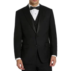 Contrast Trim Wool Two-Button Blazer