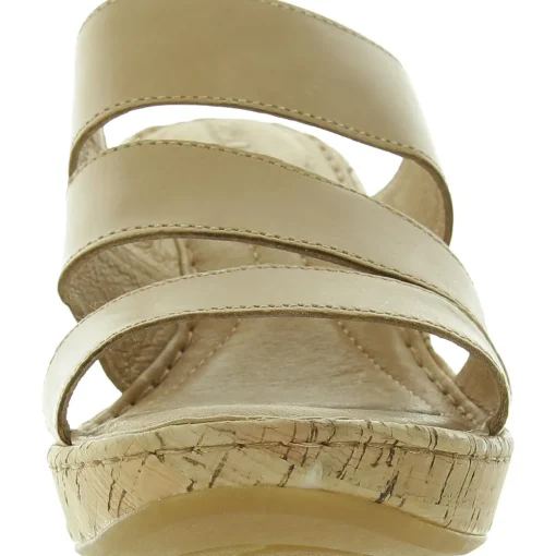 Cork Leather Wedge Sandals