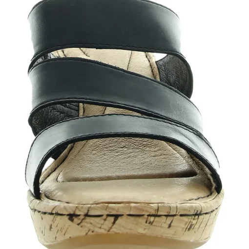 Cork Leather Wedge Sandals