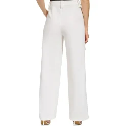Crepe Mid-Rise Wide Leg Pants