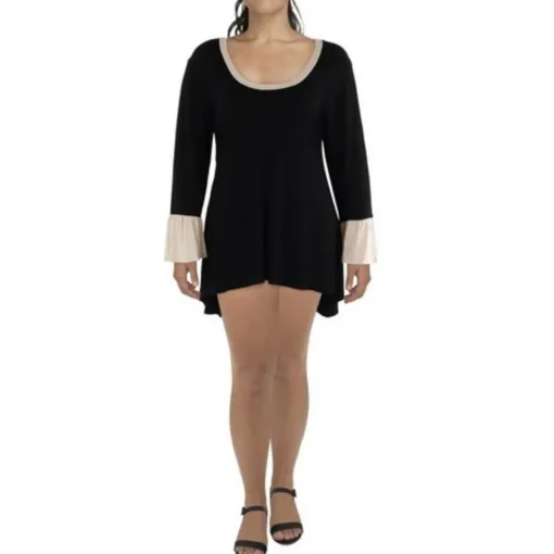 Crewneck Bell Sleeve Blouse