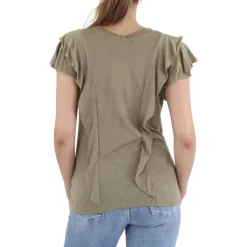 Crewneck Cap Sleeves Pullover Top