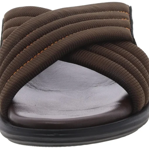 Criss-Cross Leather Slide Sandals