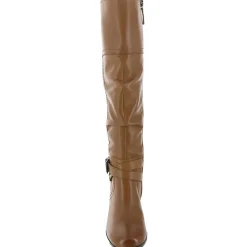 Dakota Leather Stacked Heel Knee-High Boots