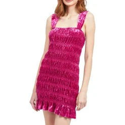 Danbury Velvet Smocked Mini Dress