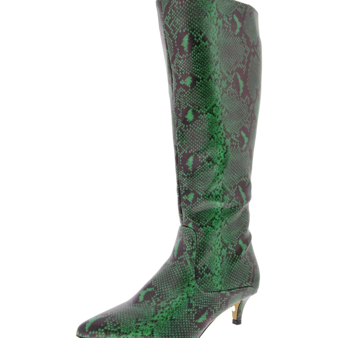 DARCY Faux Leather Kitten heel Knee-High Boots