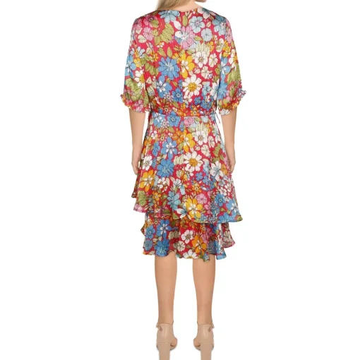 Daytime Faux-Wrap Shift Dress