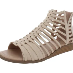 Delilah Faux-Leather Zipper Gladiator Sandals