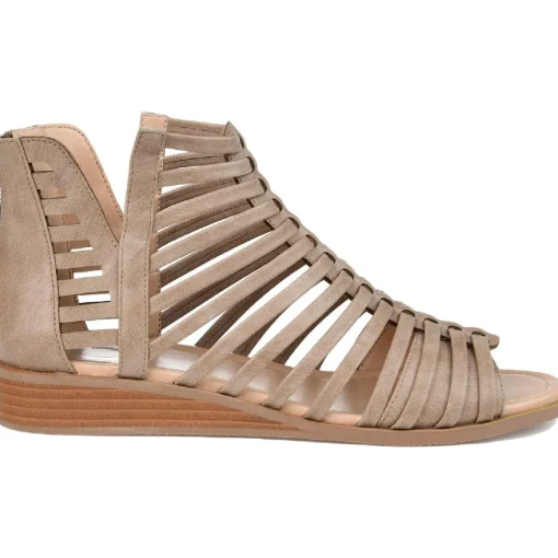 Delilah Faux-Leather Zipper Gladiator Sandals