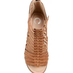 Delilah Faux-Leather Zipper Gladiator Sandals