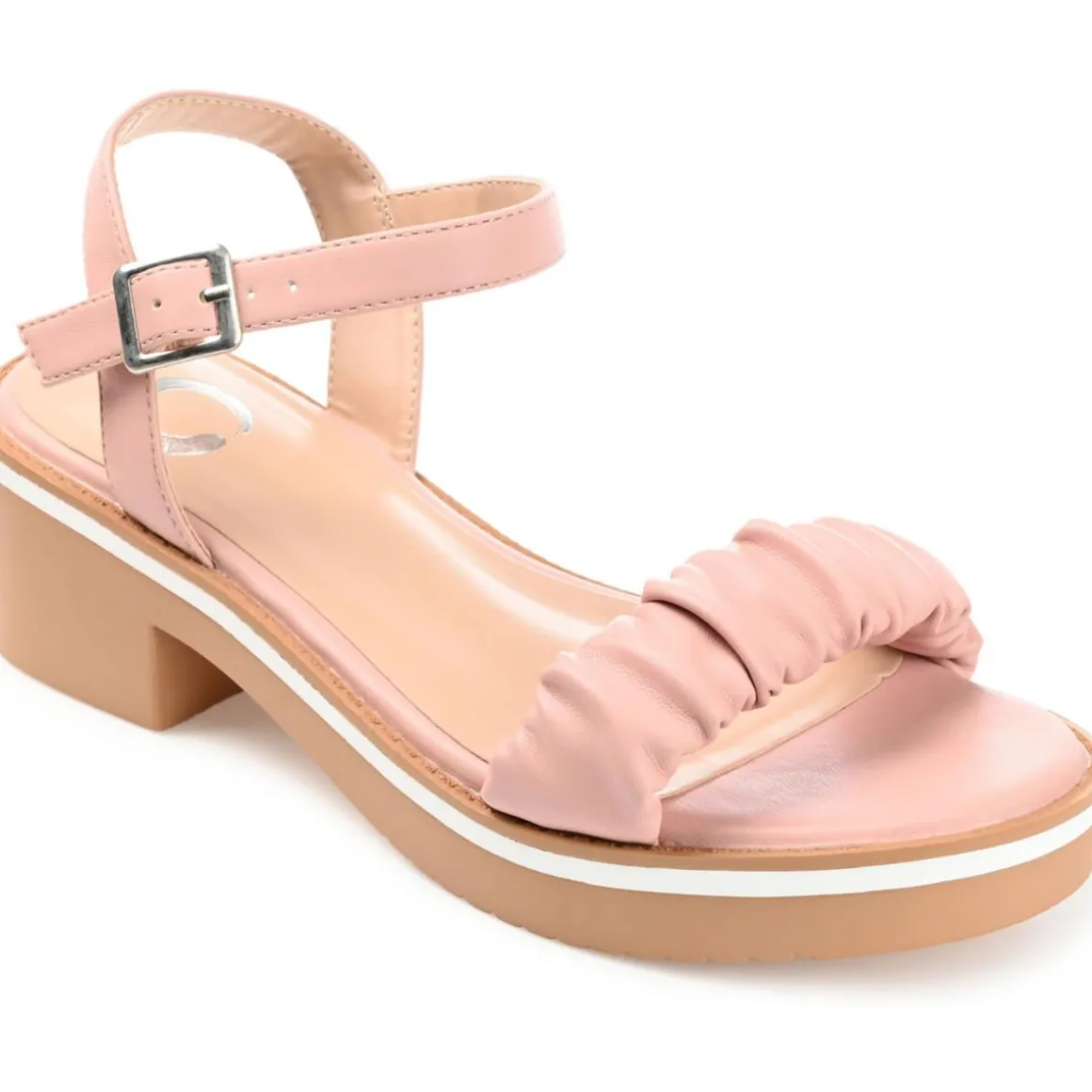 Dexxla Faux Leather Ankle Strap Heels