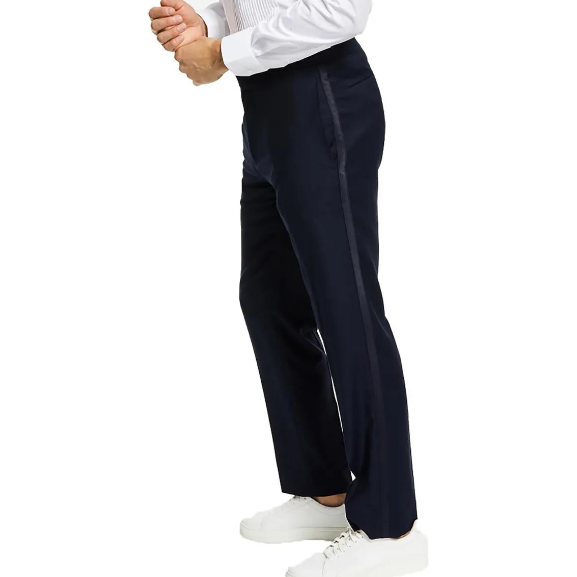 Diamond Grid Flat Front Suit Pants