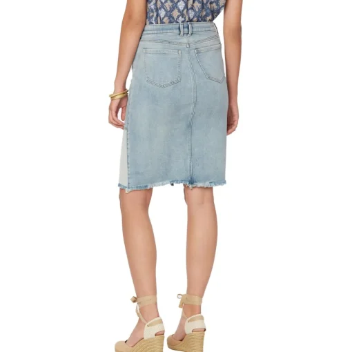 Distressed Denim Midi Skirt