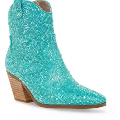 Diva Glass Stones Zipper Cowboy, Western Boots
