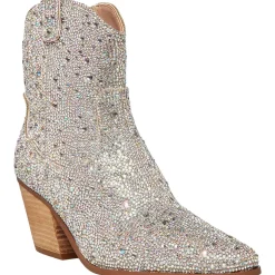 Diva Glass Stones Zipper Cowboy, Western Boots