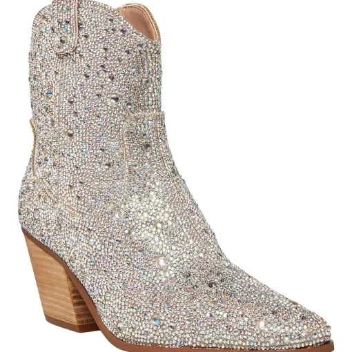 Diva Glass Stones Zipper Cowboy, Western Boots
