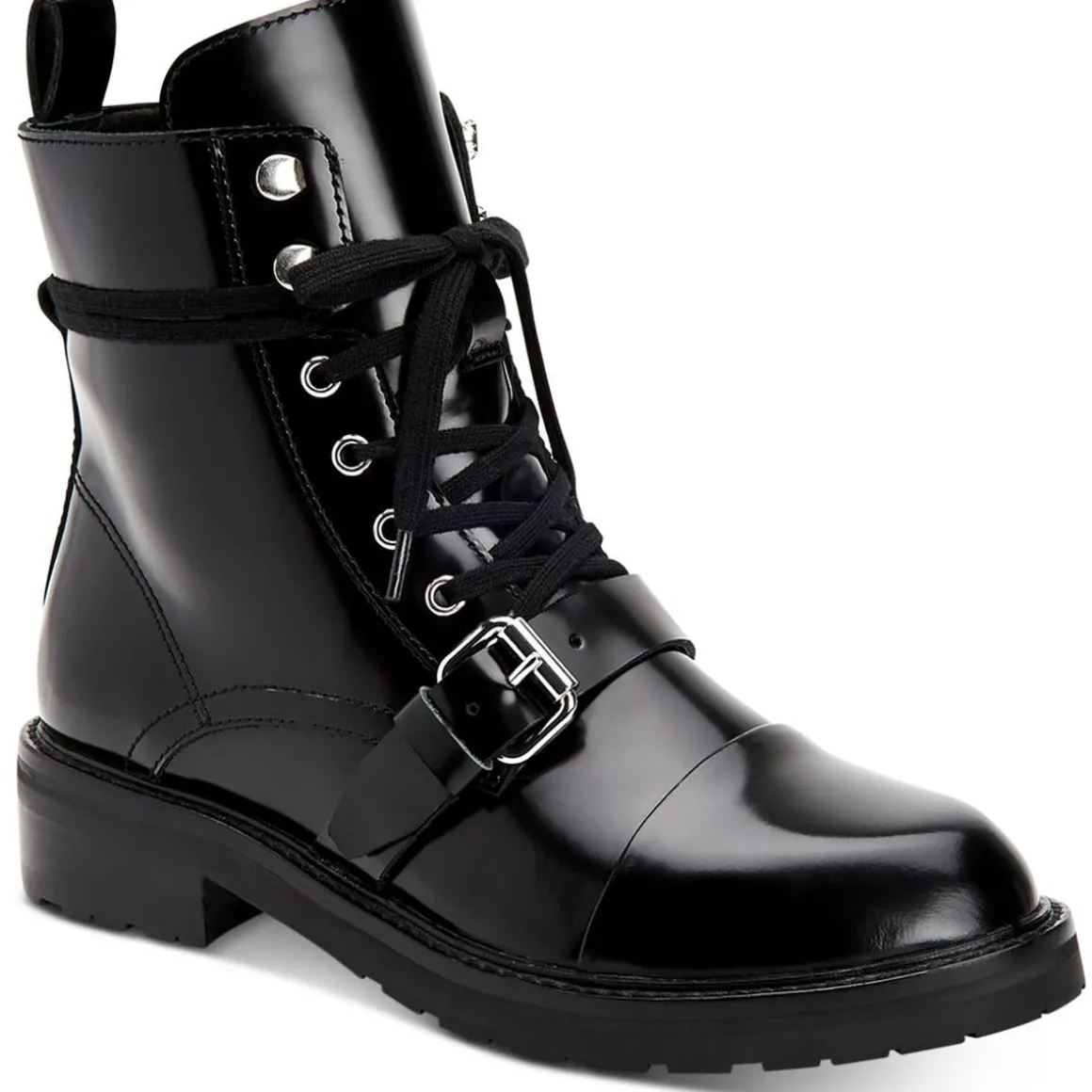 Donita Zipper Pull On Combat & Lace-up Boots