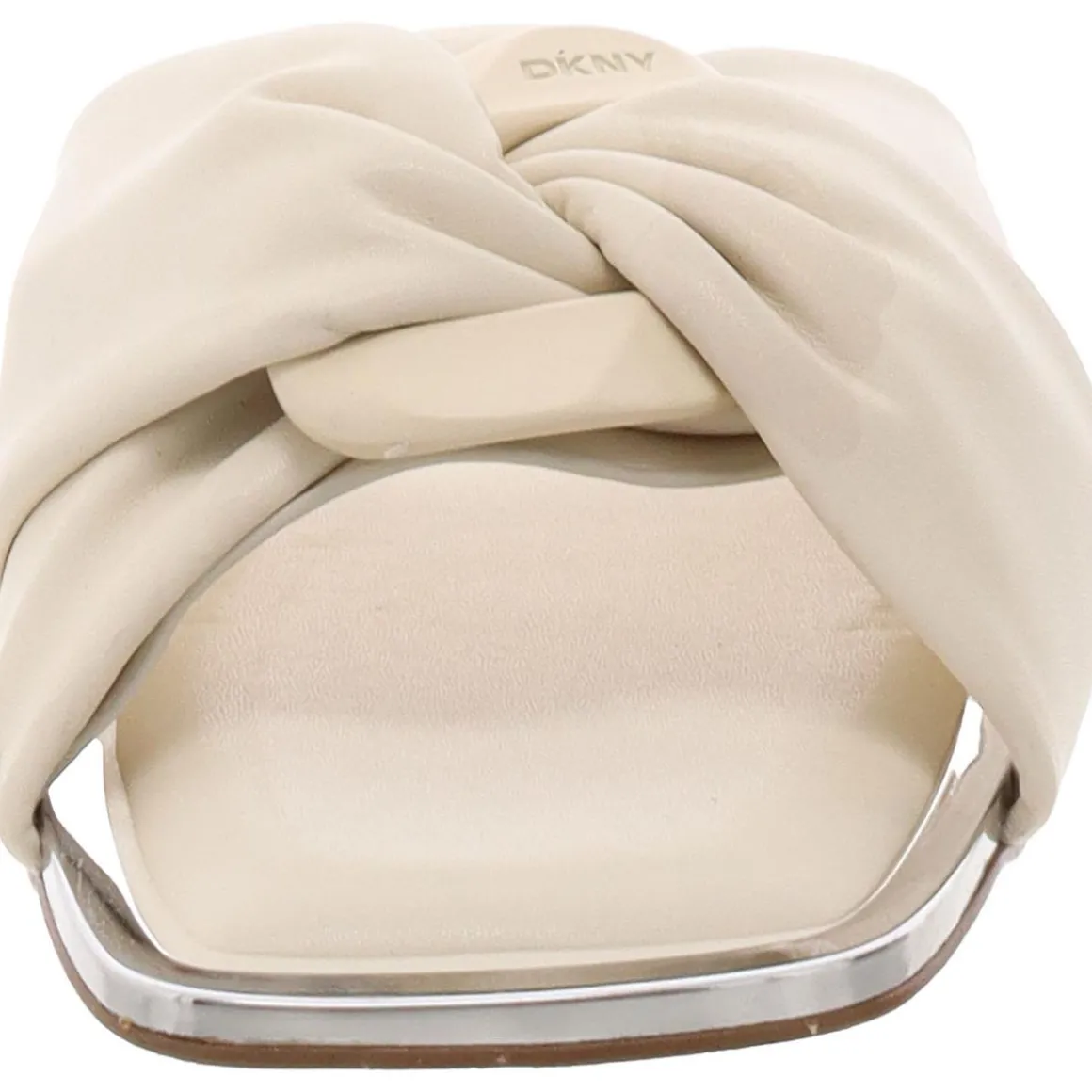 Doretta Faux Leather Square Toe Slide Sandals