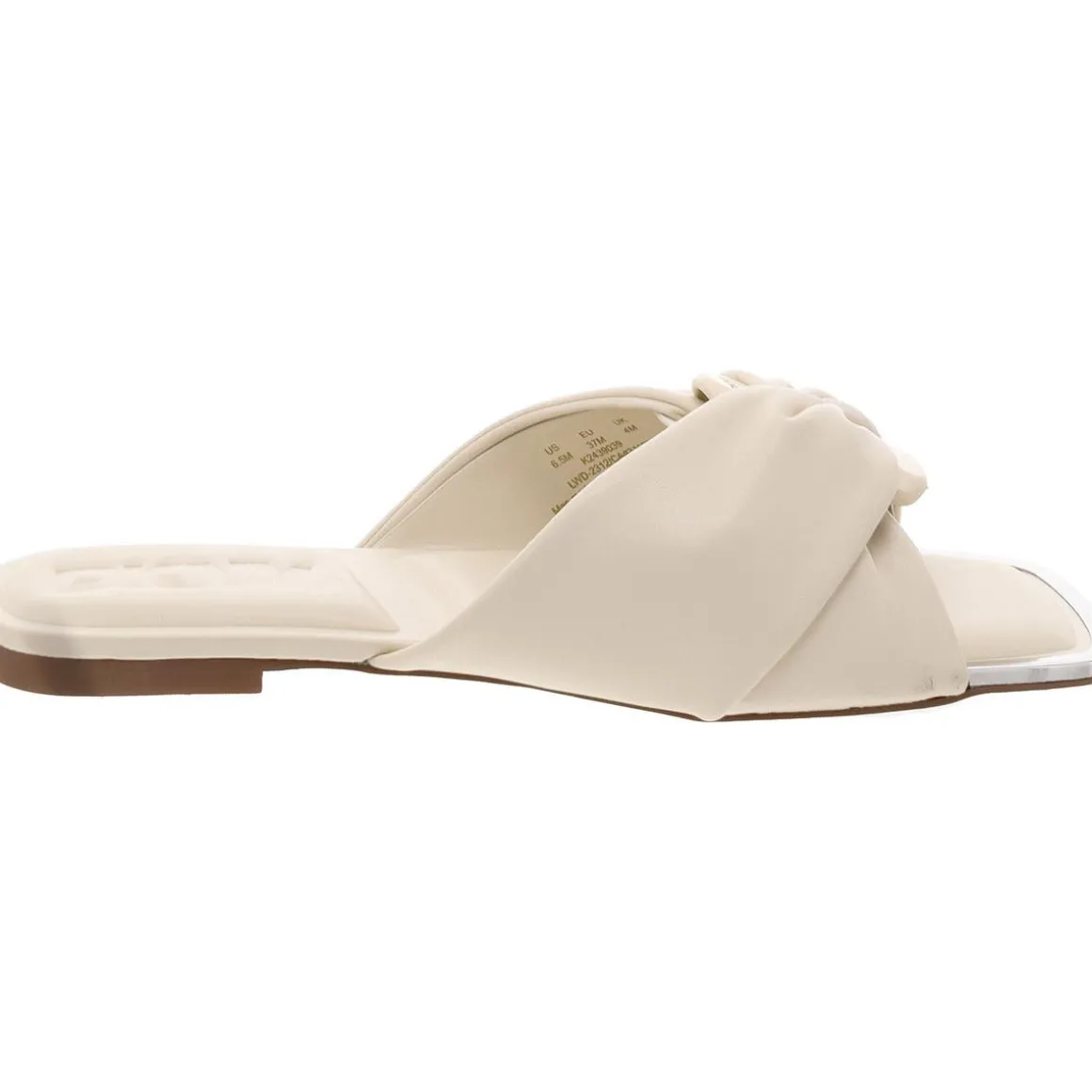 Doretta Faux Leather Square Toe Slide Sandals