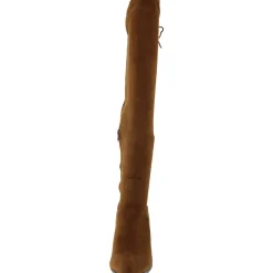 Drawstring Hem Faux Suede Over-The-Knee Boots