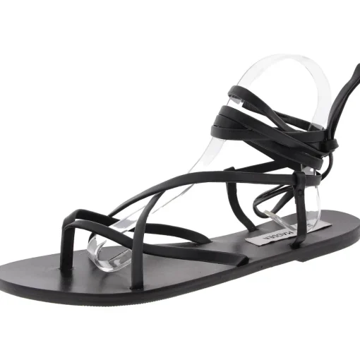 Early Solid Leather Strappy Sandals