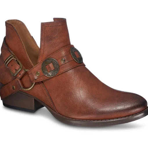 Elisa Faux Leather Slip On Ankle Boots