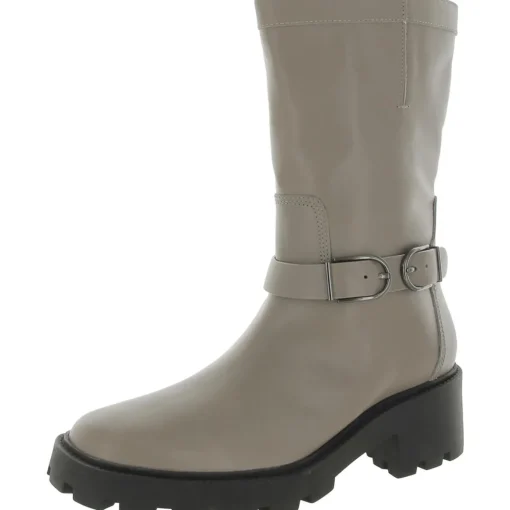 Elle Zipper Leather Motorcycle Boots