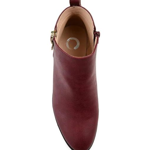 Ellis Faux Leather Block Heel Ankle Boots