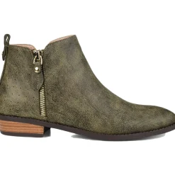 Ellis Faux Leather Block Heel Ankle Boots