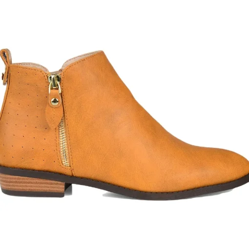 Ellis Faux Leather Block Heel Ankle Boots