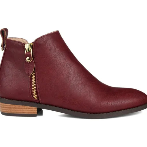 Ellis Faux Leather Block Heel Ankle Boots