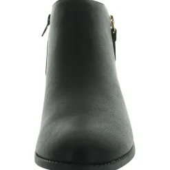 Ellis Faux Leather Block Heel Ankle Boots
