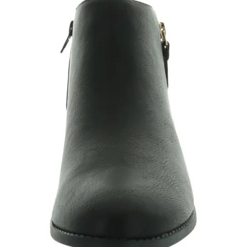 Ellis Faux Leather Block Heel Ankle Boots