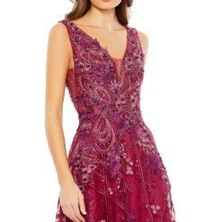 Embellished Illusion Evening Dress