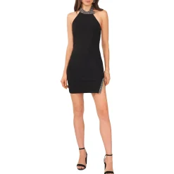Embellished Mini Halter Dress