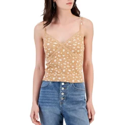 Embroidered Floral Print Halter Top