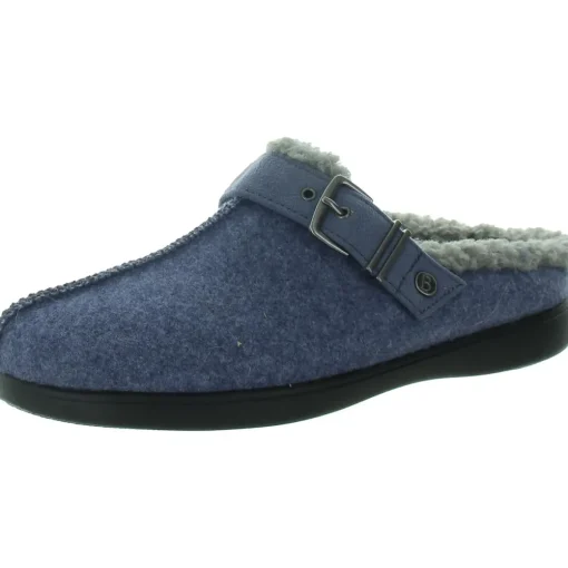 Eternity Buckle Faux Fur Slide Slippers